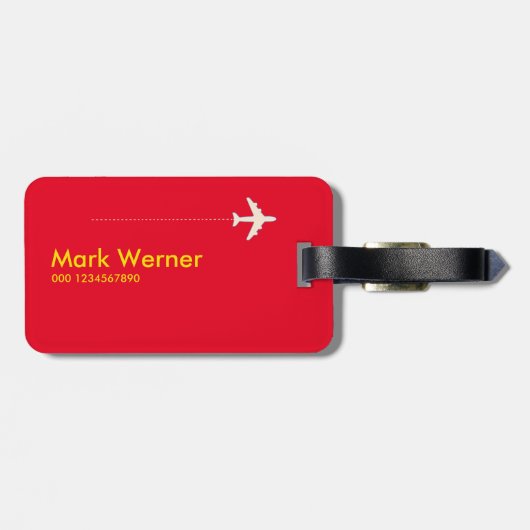 Grappig identificatiemiddel: "Hier gaan we weer!"  Bagagelabel (Achterkant horizontaal)