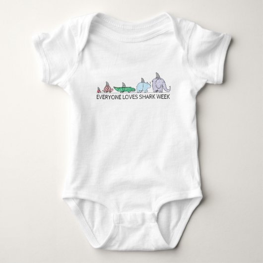 Grappig iedereen houdt van Shark Week Romper (Voorkant)