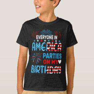 Grappig iedereen in Amerika feesten op mijn verjaa T-shirt