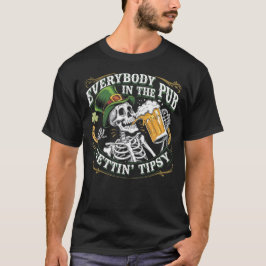 Grappig Iers Drink T-shirt St Patrick's Day Skelet