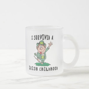 Grappig Iers - ik heb een Ierse kindertijd overlee Matglas Koffiemok