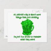 Grappig Iers St Patricks Drink Briefkaart (Voorkant / Achterkant)