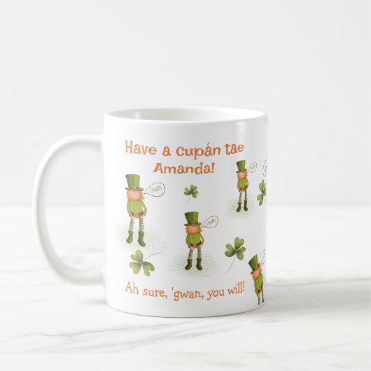 Grappig Iers Taal Leprechaun Mok (Links)