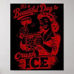 Grappig ijs afschaffen, schattig meme voor vrouwen poster