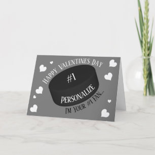 Grappig IJshockey #1 Fan Valentijns Feestdagen Kaart