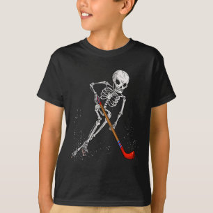 Grappig ijshockey cadeau skelet voor mannen kinder t-shirt