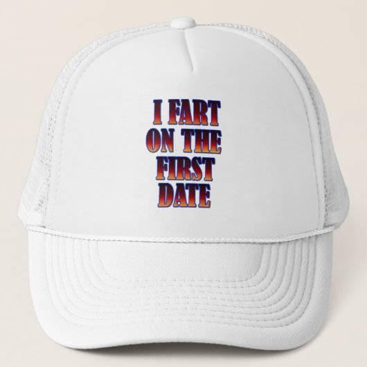 Grappig - ik begin op de eerste datum trucker pet (Voorkant)