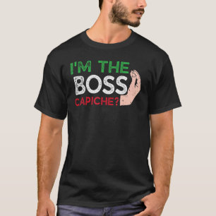Grappig ik ben de baas Italiaanse Nonna Nonno Capi T-shirt