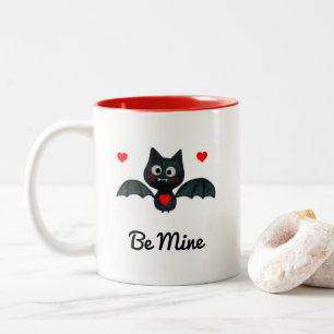 Grappig, ik ben dol op jou vleermuis Valentijn Tweekleurige Koffiemok