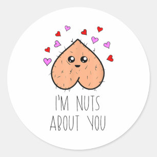 Grappig Ik Ben Gek Op Jou Leuk Hart Valentijnsdag Ronde Sticker