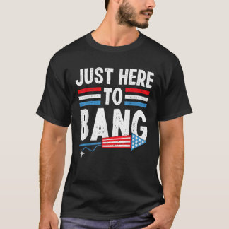 Grappig ik ben gewoon hier om te knallen T-shirt 4