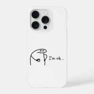 Grappig Ik Ben Ok Cartoon Stickman Hoesje Chagrijn iPhone 15 Pro Hoesje
