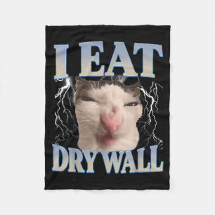 Grappig Ik Eet Droge Muur Domme Kat Meme Mannen Vr Fleece Deken