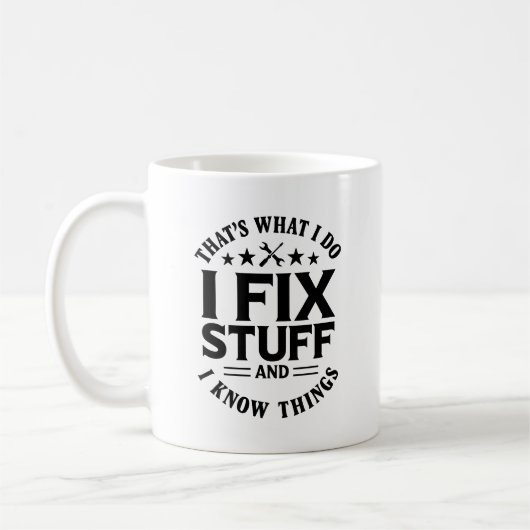 Grappig Ik Fix Stuff & Know Things Koffie Mok voor (Links)