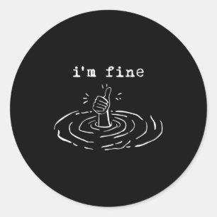 Grappig Ik Gaat Goed Duim Omhoog Mentale Gezondhei Ronde Sticker