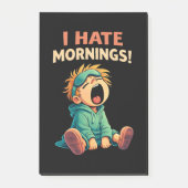 Grappig Ik Haat Ochtenden Slaperig Post-it® Notes (Voorkant)