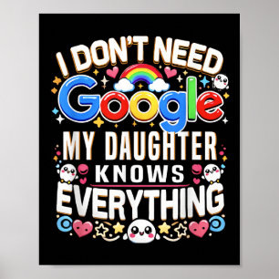 Grappig, ik heb Google niet nodig, mijn dochter we Poster