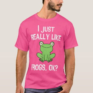 Grappig, ik hou echt van kikkers OK, ik hou van ki T-shirt