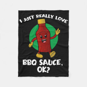 Grappig ik hou gewoon echt van bbq saus ok Cartoon Fleece Deken