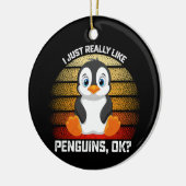 Grappig, ik hou gewoon echt van pinguïns OK Keramisch Ornament (Links)
