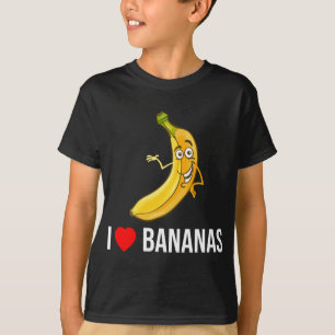 Grappig Ik hou van bananen hart banaan tropisch fr T-shirt