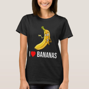 Grappig Ik hou van bananen hart banaan tropisch fr T-shirt