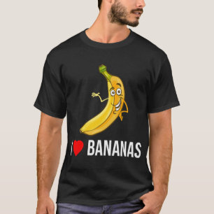 Grappig Ik hou van bananen hart banaan tropisch fr T-shirt