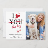 Grappig Ik hou van de hond Valentijns  aangepaste  Feestdagenkaart (Voorkant)
