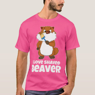 Grappig Ik hou van geschoren bever wasbeerscheerme T-shirt
