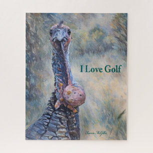 Grappig ik hou van golf wild kalkoen legpuzzel