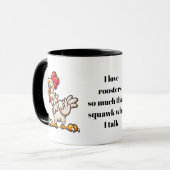 Grappig Ik hou van hanen squawk Mok (Voorkant links)