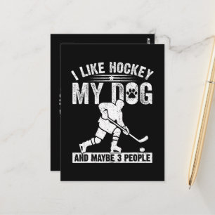 Grappig Ik Hou Van Hockey Mijn Hond En Misschien 3 Briefkaart