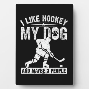 Grappig Ik Hou Van Hockey Mijn Hond En Misschien 3 Fotoplaat