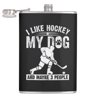 Grappig Ik Hou Van Hockey Mijn Hond En Misschien 3 Heupfles