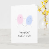 Grappig ik hou van je duim Prints Kaart (Gele Bloem)