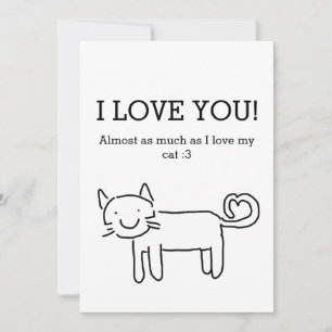 Grappig Ik Hou Van Mijn Kat Valentijnsdag Feestdagenkaart