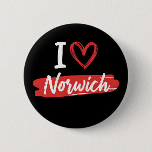 grappig Ik hou van Norwich Retro toeristische reis Ronde Button 5,7 Cm