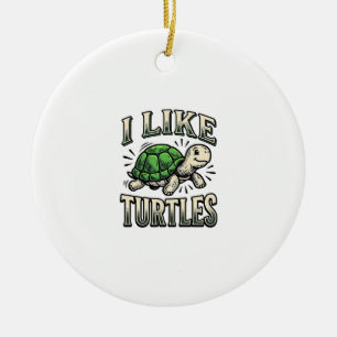 Grappig Ik Hou Van Schildpadden Vintage Schildpad Keramisch Ornament