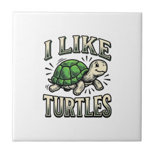 Grappig Ik Hou Van Schildpadden Vintage Schildpad Tegeltje