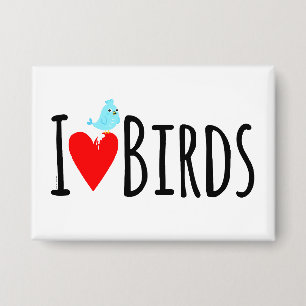 Grappig Ik Hou Van Vogels Button