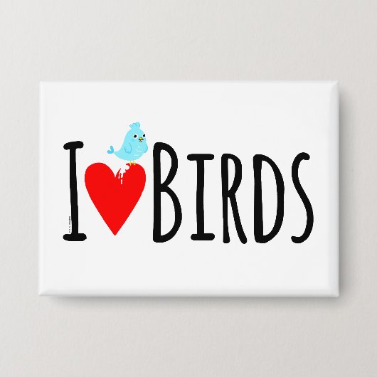 Grappig Ik Hou Van Vogels Button (Voorkant)