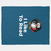 Grappig Ik lees graag Penguin Grappig Lezen Fleece Deken (Voorkant (Horizontaal))