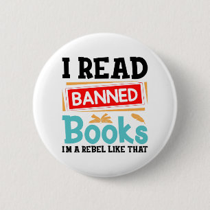 Grappig Ik Lees Verboden Boeken Rebel Quote Ronde Button 5,7 Cm
