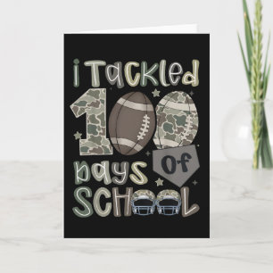 Grappig ik pakte 100 dagen school voetbal kinderen kaart
