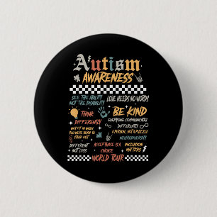 Grappig Ik Rock Het Spectrum Autisme World Tour Au Ronde Button 5,7 Cm