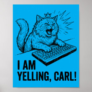Grappig Ik Schreeuw Carl Doe Kat Meme Humor Citaat Poster