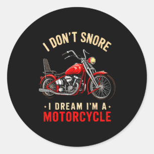 Grappig Ik Slaap Niet Ik Droom Dat Ik Een Motorfie Ronde Sticker
