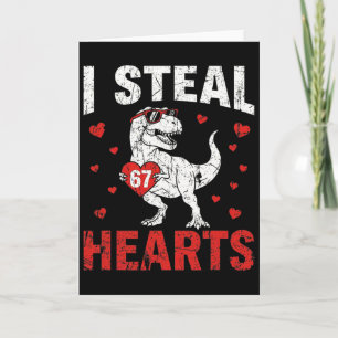 Grappig ik steel harten 67 Valentijnsdag Dinosaur  Kaart