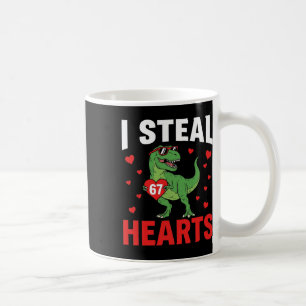 Grappig ik steel harten 67 Valentijnsdag Dinosaur  Koffiemok