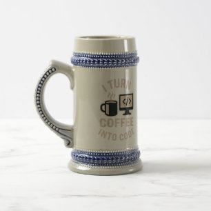 Grappig ik verander koffie in code bierpul